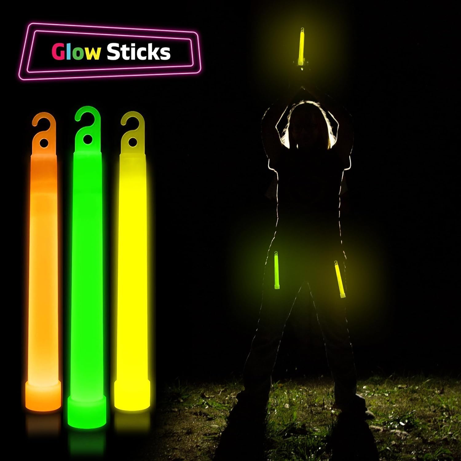Besto 6 Inches Long 64 Pcs Glow Sticks Large Party Packs, Ultra Bright Mega Pack Sticks in 8 (Mix Colours) - Image 4