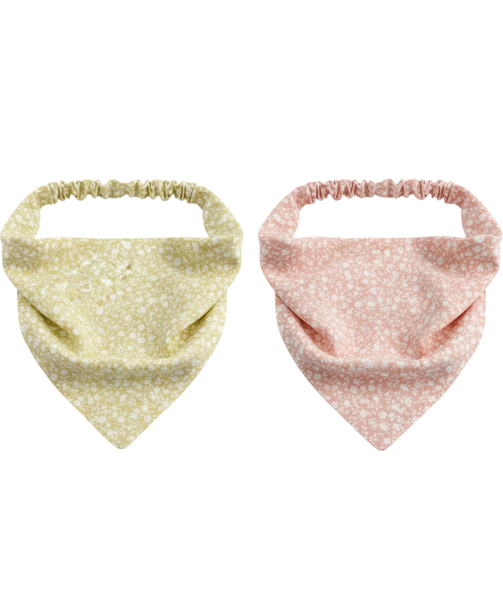 2 PCS Bandanas for Women, Stylish Daisy Floral Print Chiffon Head Scarf Set, Lightweight Hair Accessories for Girls and Women, Fashionable Hair Band for Yoga, Travel and Outdoor Activities