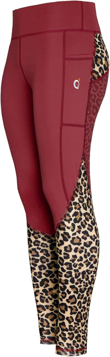 DAISEN Leopard Print Silicone Grip Full Seat Riding Leggings: Stylish & Functional Equestrian Tights for Women Riding Pants
