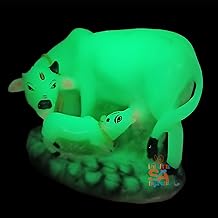 S A GIFTS Sai Amrut Handicraft Decorative Polystone Cow and Calf Big Statue/Idol for Gift Home Decor 6 inch (Madhle Radium Glow in Night)