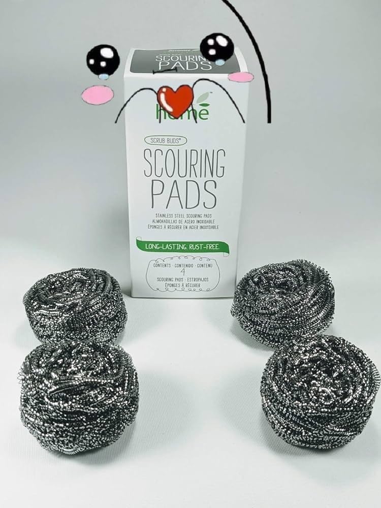 Cleaner Scrub Bud Home Dishdrop Stainless Steel Fiber Amway Easy Clean 4pcs/box