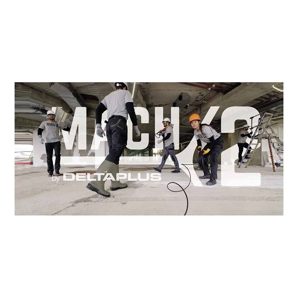 DELTAPLUS Pantalón de trabajo elástico Mach 2 M2PA3STR, 260 g/m², gris-naranja, XXL