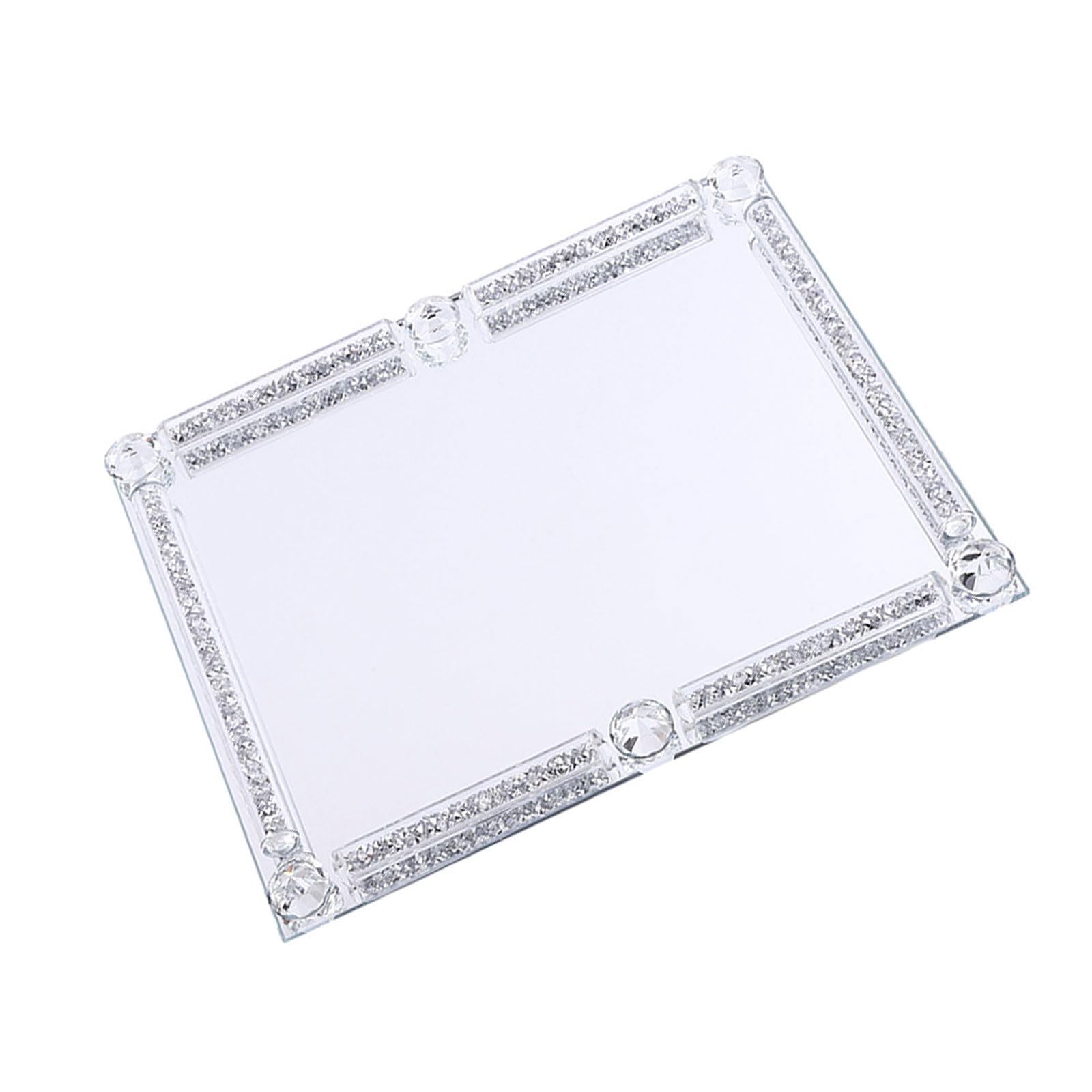 Decorative Bathroom Vanity Tray Glass Cosmetic Storage Organizers Slip Resistant Base for Perfumes Skincare Items Spacious Nonslip Makeup Tray