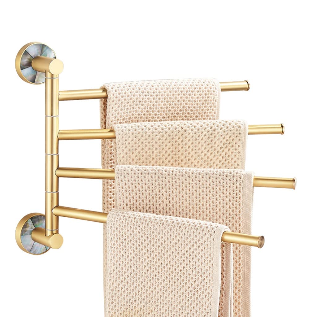 Porte-serviettes rotatif gain de place à 4 barres pour petite salle de bain moderne