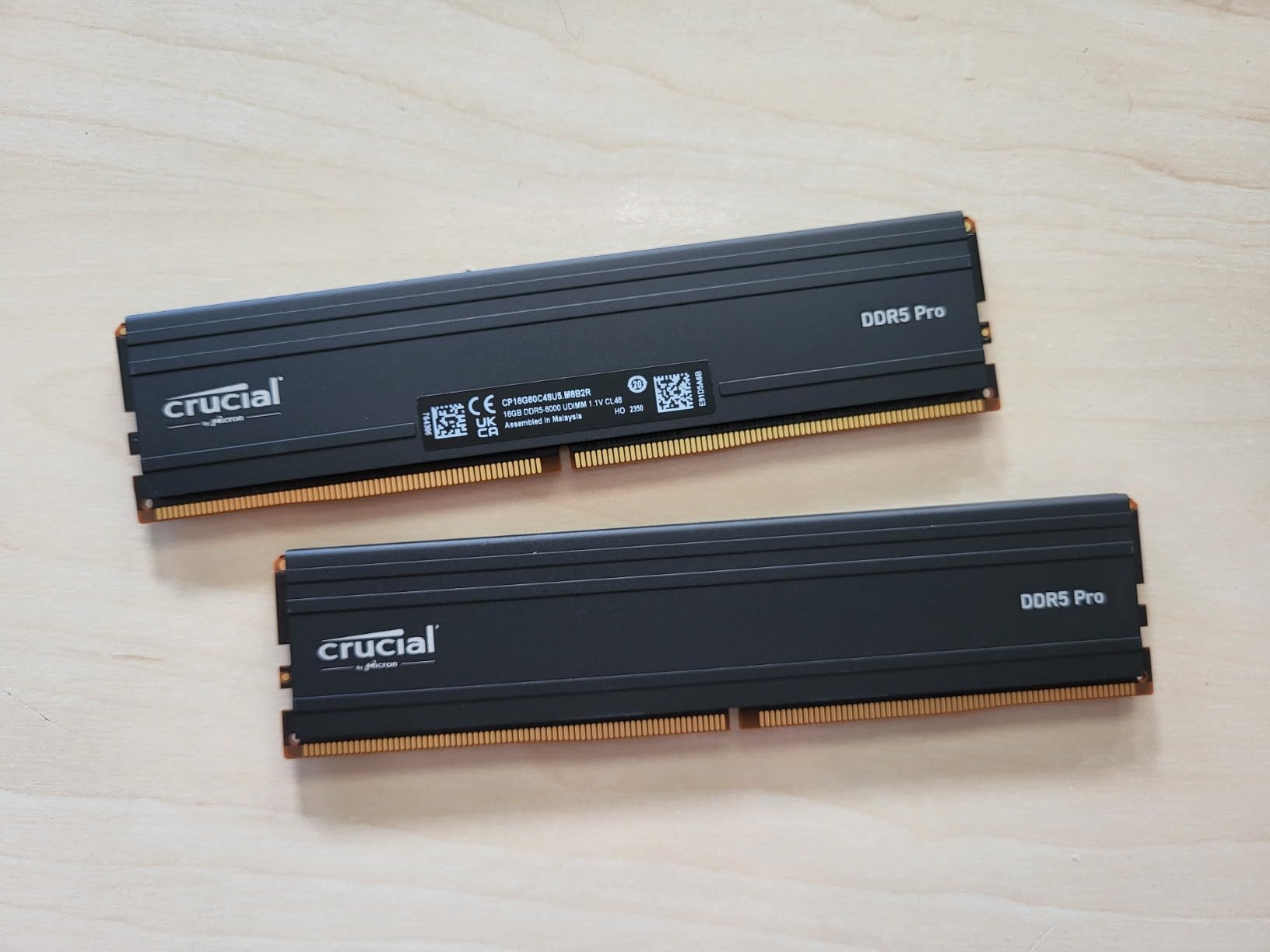 Crucial Pro RAM 48 GB Kit (2 x 24 GB) DDR5 6000 MHz (or 5600 MHz or