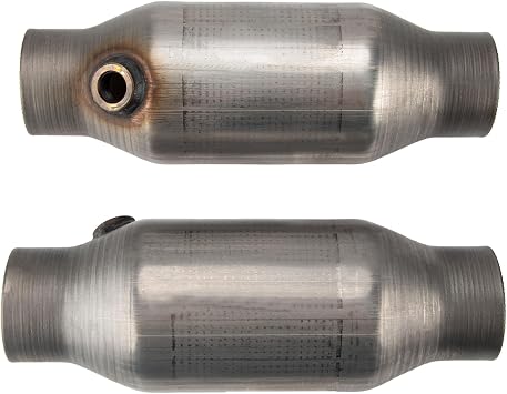 Catalytic Converter, 2PCS 2.5 inch Universal Spun Catalytic Converter High Flow Stainless Steel