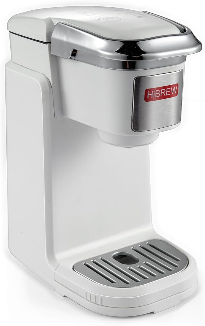 HiBREW Single Serve White Compact Portable Travel Size Kcup