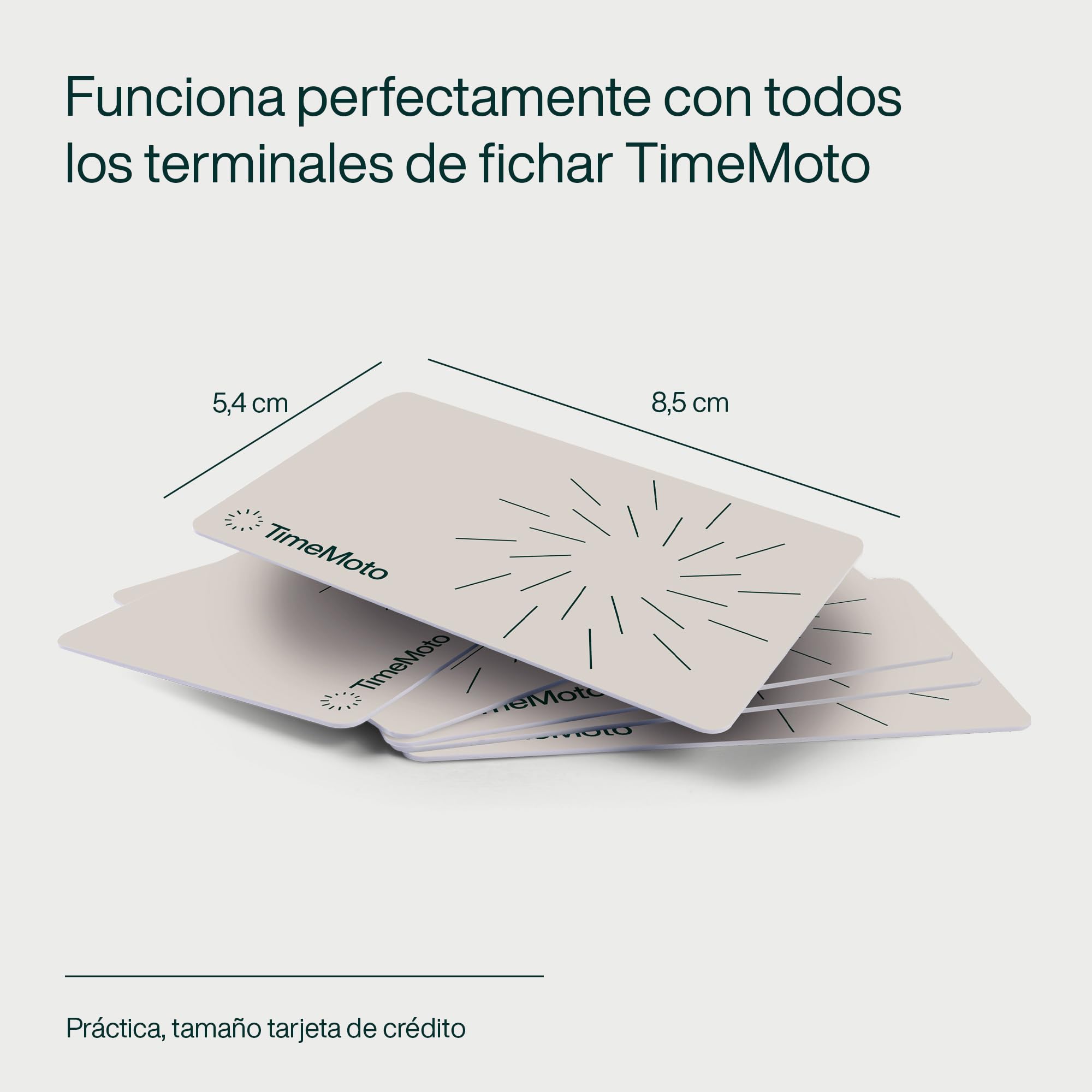 Tarjetas de identificación RFID TimeMoto RF-100, juego de 25, compatibles con todos los terminales de fichar TimeMoto, compactas, 125 kHz de frecuencia, 7 cm de distancia de detección