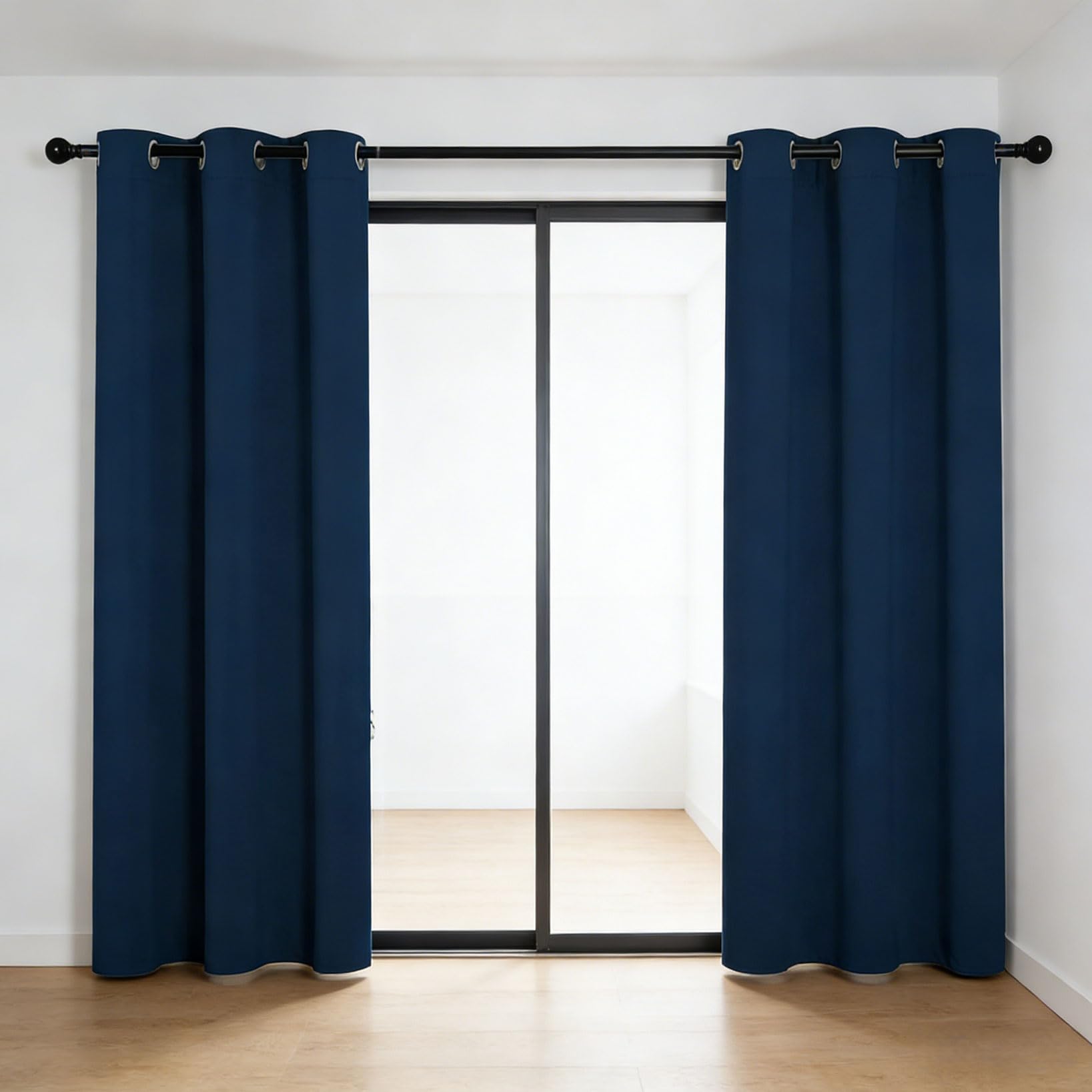 Thermovorhang Kälteschutz 170 x 235 cm Blickdicht Gegen Kälte Wärmeisolierend Vorhang mit Ösen Modern 1 Stück für Schlafzimmer, Wohnzimmer, Esszimmer, Marineblau