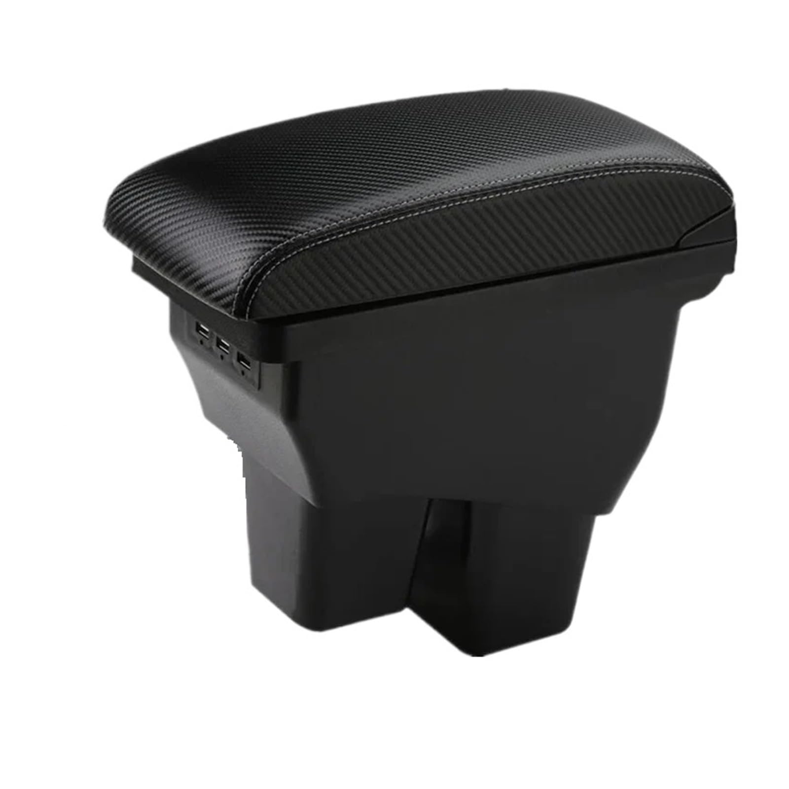 UMDJJU For Fit For Jazz For WRV 2014-2020 Car Armrest Box Retrofit Interior Storage 3USB Car Centre Console Armrest Box(1C carbon fiber 3usb)