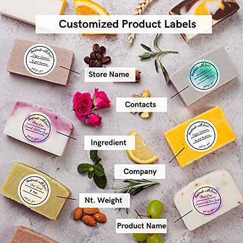 Mobiusea Creation Handmade With Love Labels Roll | 2 Inch Round Cut | 500 Labels For Homemade Goods, Handmade Stickers , Small Business Supplies, Soap Candle Canning Supplies #TOP5