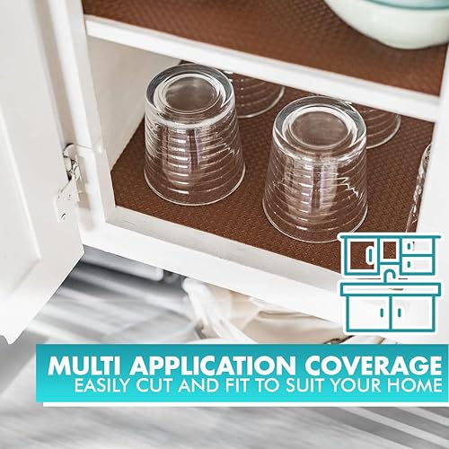 Miniatura 7 de Revestimiento para cajones y estantes verdaderamente antideslizante, pesado, grueso, duradero, material resistente al agua, fácil de cortar para