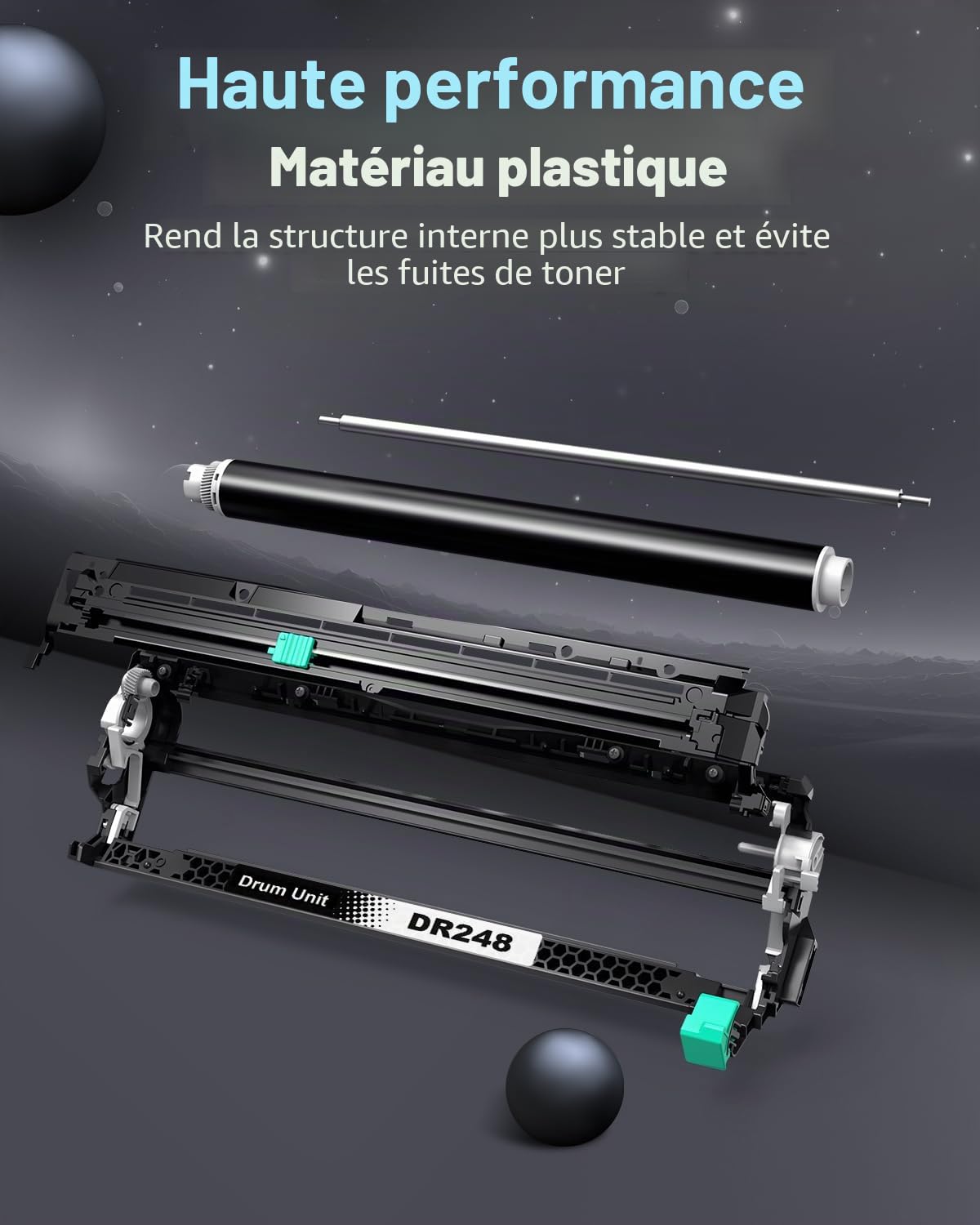 INK4U DR248CL Tambour, Durée de Vie prolongée, Compatible pour Brother Tambour DR-248CL pour DCP-L3560CDW MFC-L3760CDW MFC-L8390CDW HL-L3240CDW DCP-L3520CDWE MFC-L8340CDW HL-L8240CDW (DR248, 1-Pack)