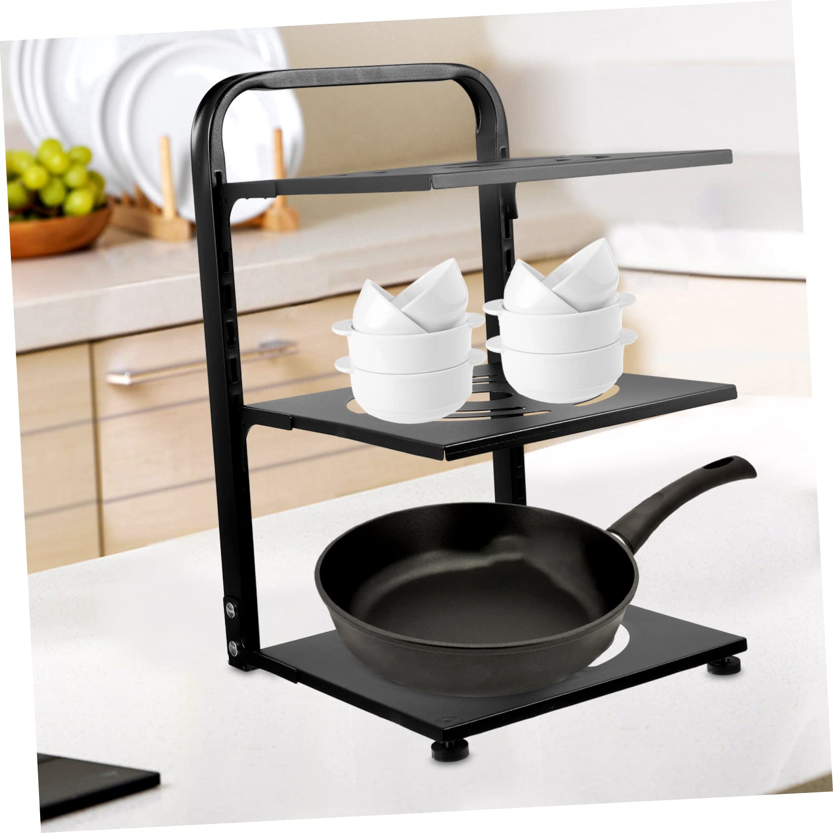 Ciieeo Organizzatore Per Pentole in Acciaio Al Carbonio Regolabile Portapentole Per Uso Organizzatore Per Pentole Da Cucina