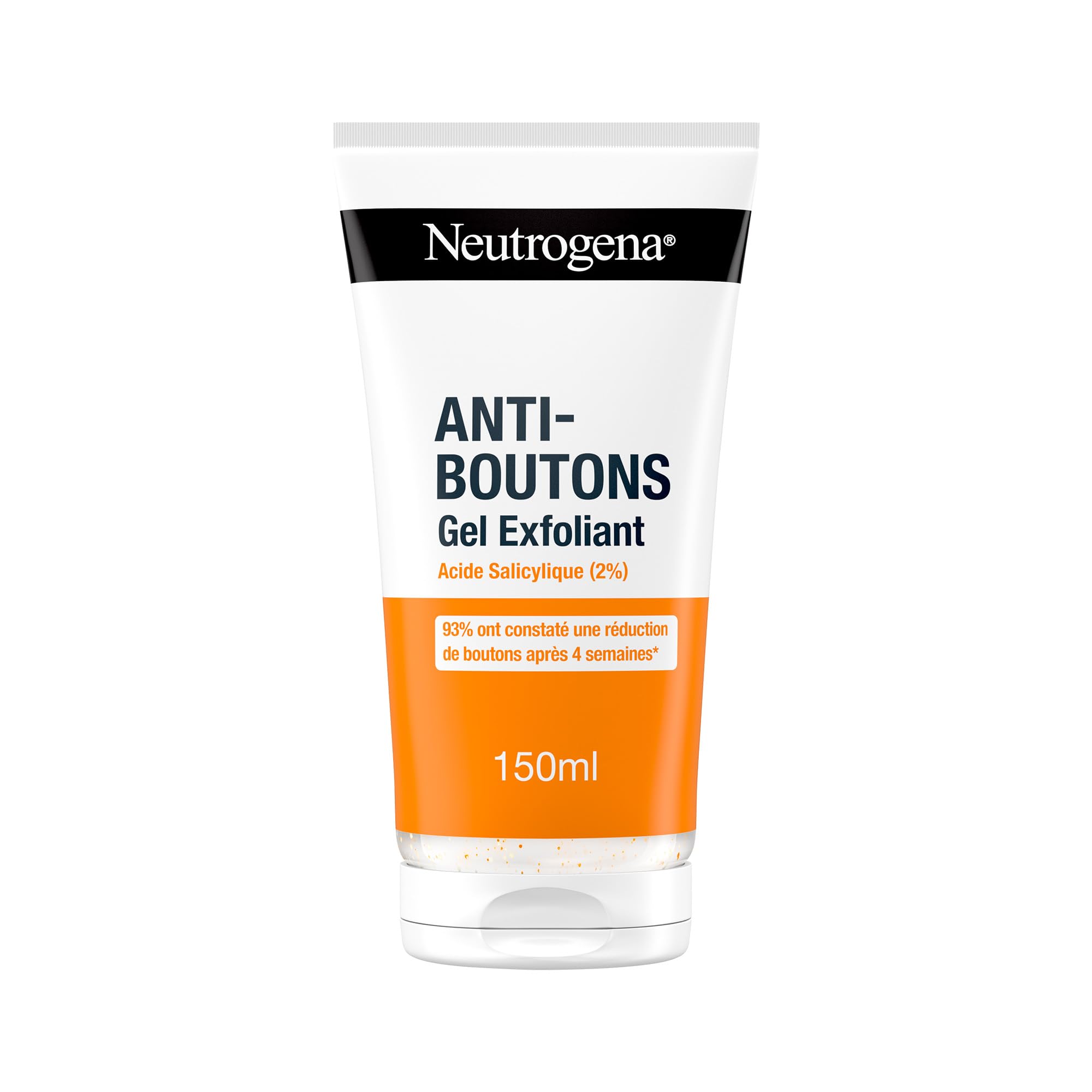 Neutrogena – Anti-Pimple Exfoliating Gel (150 ml tube) – Salicylic Acid Face Scrub (2%) – 93% noticed a reduction in pimples after 4 weeks*