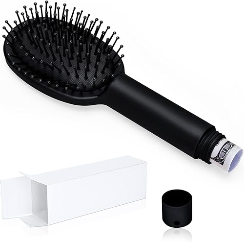 Miniatura 8 de Jspupifip Cepillo de pelo seguro para desviación contenedor seguro para viaje cepillo de pelo oculto soporte para dinero en efectivo para viajes de