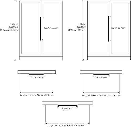 Miniatura 7 de goldenwarm - Tiradores de puerta para armarios de cocina, 5 pulgadas, color dorado,para gabinetes de cocina, 5 pulgadas de centro a centro