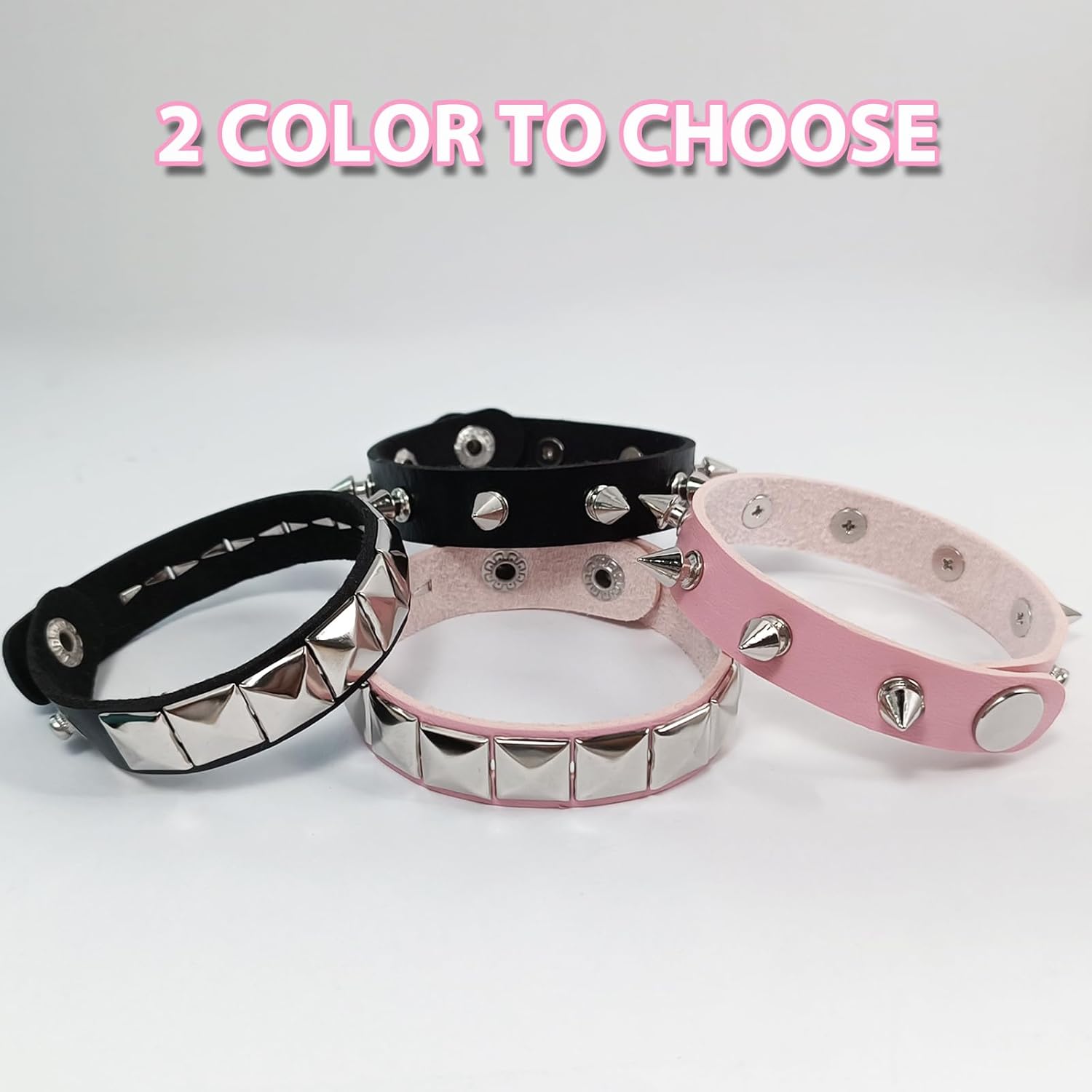 4 Pcs Punk Bracelet Spike Cuff Wrap Bracelets Fanux Leather Wristband Stud Gothic Bracelet Halloween Dress up Bracelets - Image 4