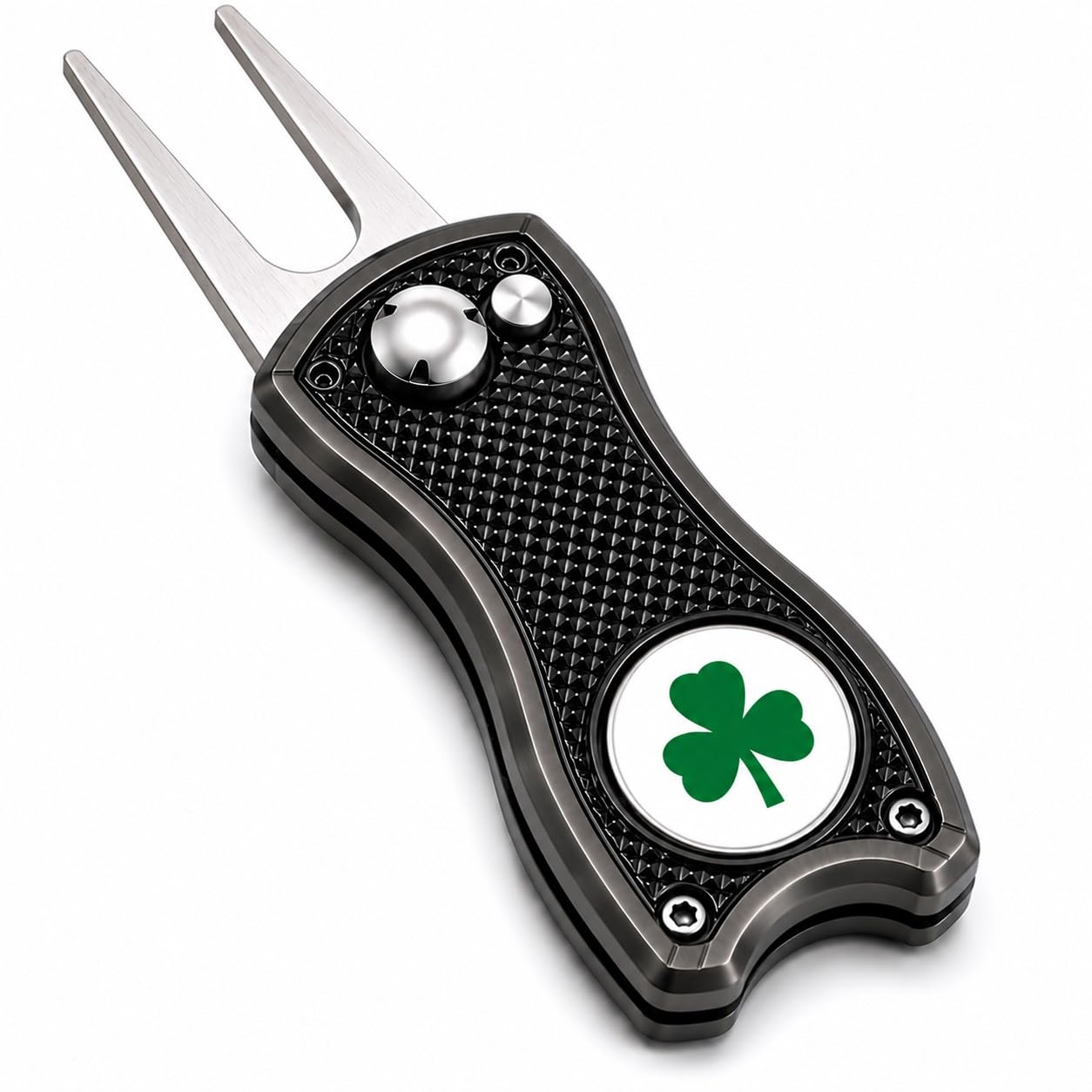 TRUE HEALTH Golf Pitch Repair Tool Magnetic Ball Marker (Irish Shamrock)