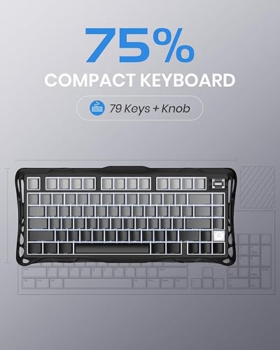 Vista 2 de GravaStar Mercury K1 75% Wireless Mechanical Gaming Keyboard, with Mercury M1 Pro Wireless Gaming Mice