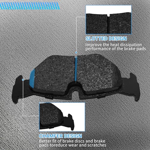 Image of Brake Pads Rear Set Compatible with BMW X1 128i 323i 328i 328xi Automotive Replacement Rear Brakes Semi-Metallic D1171