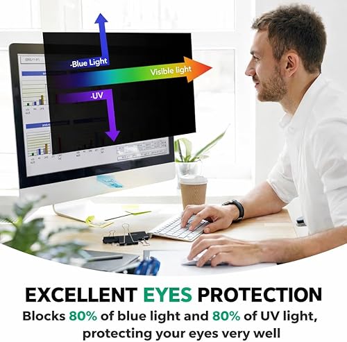 Miniatura 3 de Filtro de pantalla de privacidad de 32 pulgadas para monitor de computadora curvado para PC de escritorio de pantalla ancha 16:9