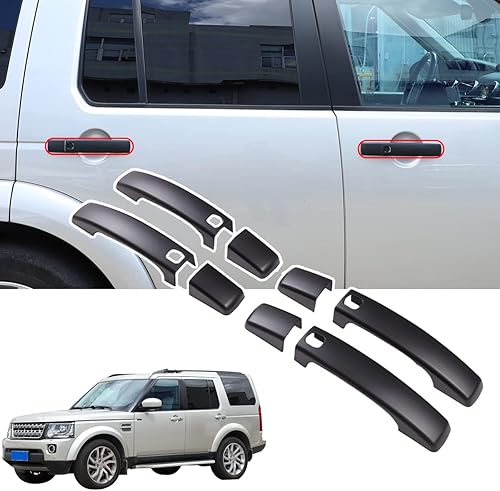 HAPPYHORSE Compatible con Land Rover LR4 Discovery 4 2009-2016 Range Rover Sport 2010-2013 Cubierta protectora negra para manija de puerta,