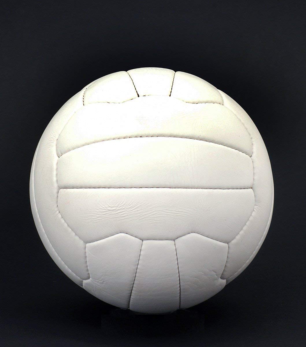 Rétro Anni '70 Stile Bianco pelle Calcio Misura 5, 18 Pannello Cucita a Mano Sfera