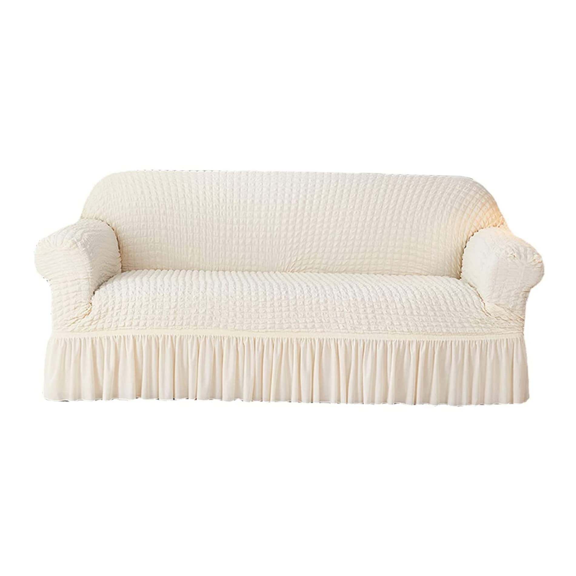 Stretch Sofa Slipcover White 2 Seater Sofa Cover Elastic Washable Sofa Protector Furniture Cover