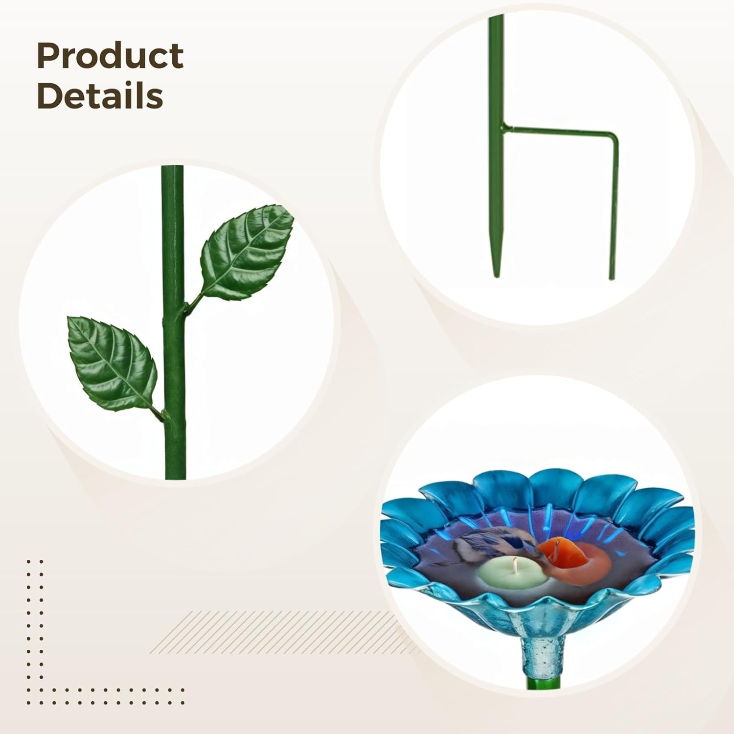 Vibrant Flower-Shaped Bee Waterer, Attractive Butterfly Feeder, Sturdy Metal Stand, Easy to Assemble, Ideal for Outdoor Environments, Provides Bees Access to Clean Water