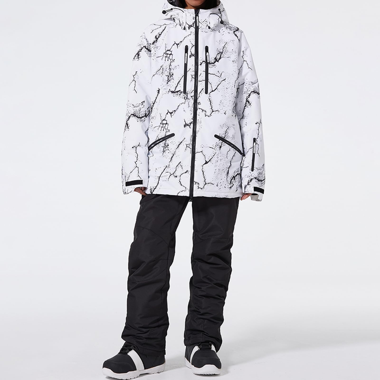 HOUZONIY Vestes de Ski et Pantalons de Ski Pour Hommes Vent Étanche Ensemble Ski Deux Pièces Ensemble De Pantalons De Vestes De Ski pour Les Sports d'hiver