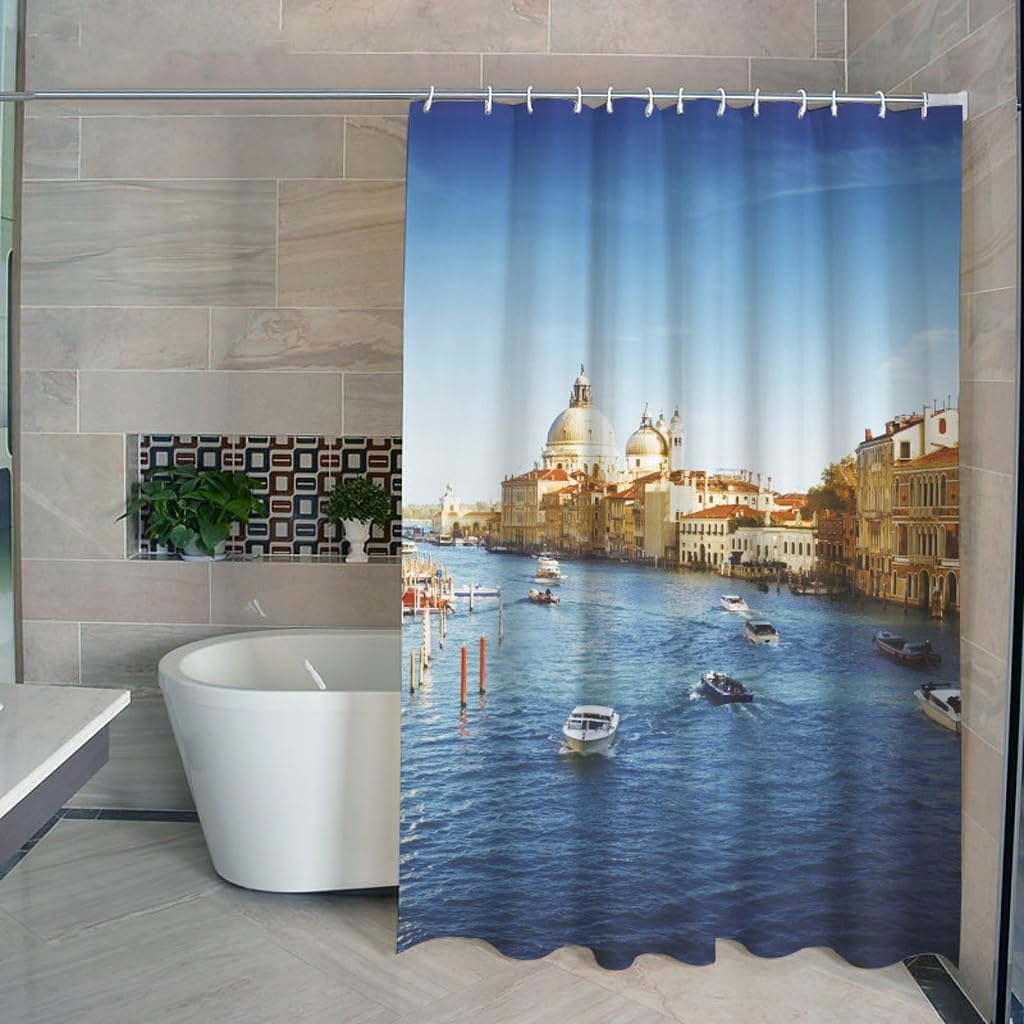 Shower Liner Shower Curtain Bath Shower Curtain Nordic Style Shower Curtain Polyester Cloth Shower Curtain Bathroom Partition Curtain with Hook Suitable for Bathroom (Size : W150xH180cm) ()