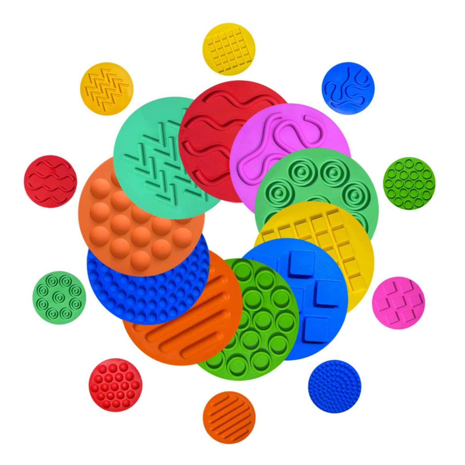 Disco Sensoriale Colorato Giocattolo | Facile da Pulire, Tappetino Tattile in Silicone, Disco per Equilibrio con Texture, Cameretta, Asilo