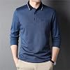 Mens Pocket Long Sleeve Shirt Mens Clothing Cotton Business Casual T-Shirt Mens Tops3XL Code