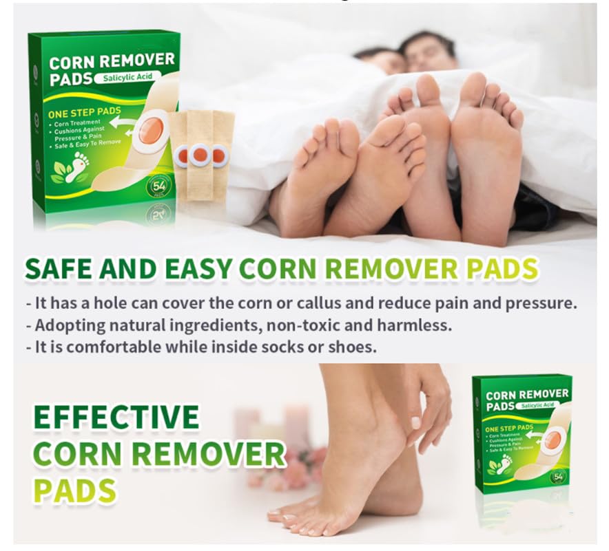 Image of Corn Remover, 54 Packs Corn Removers for Feet, Corn Removers for Toes, Corn Removal for Foot Corn Plasters for Feet