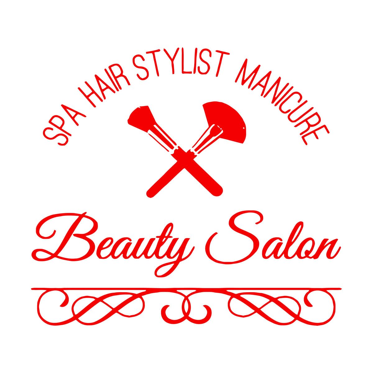 Vinyl Wall Decals Spa Hair Manicure Beauty Salon 81x90.5cm Multiple Size Options Extra Large red