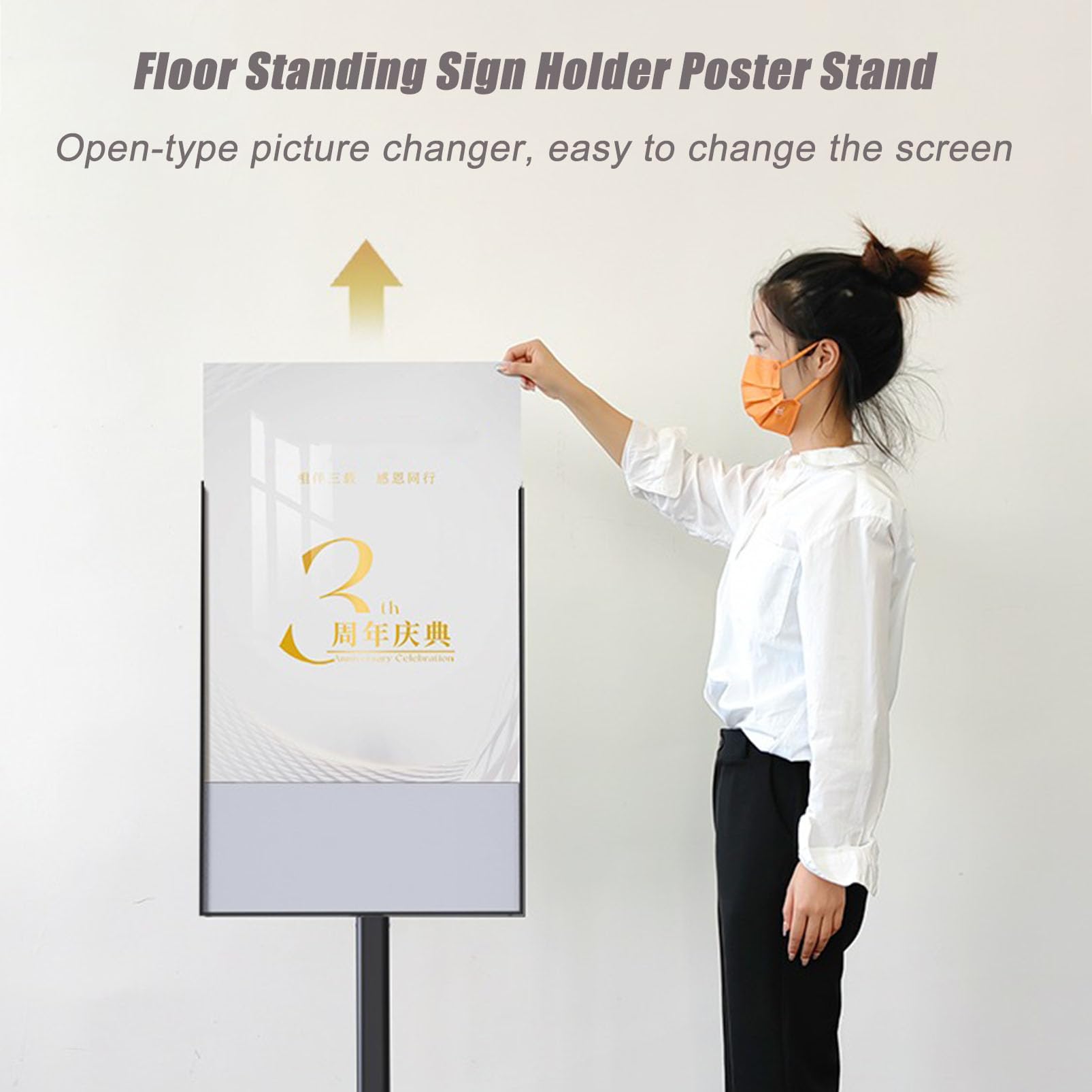 Soporte de exhibición de pósteres, soporte independiente para carteles con base resistente para vestíbulo, aviso, publicidad, boda y actividades de negocios, ideal para mostrar información