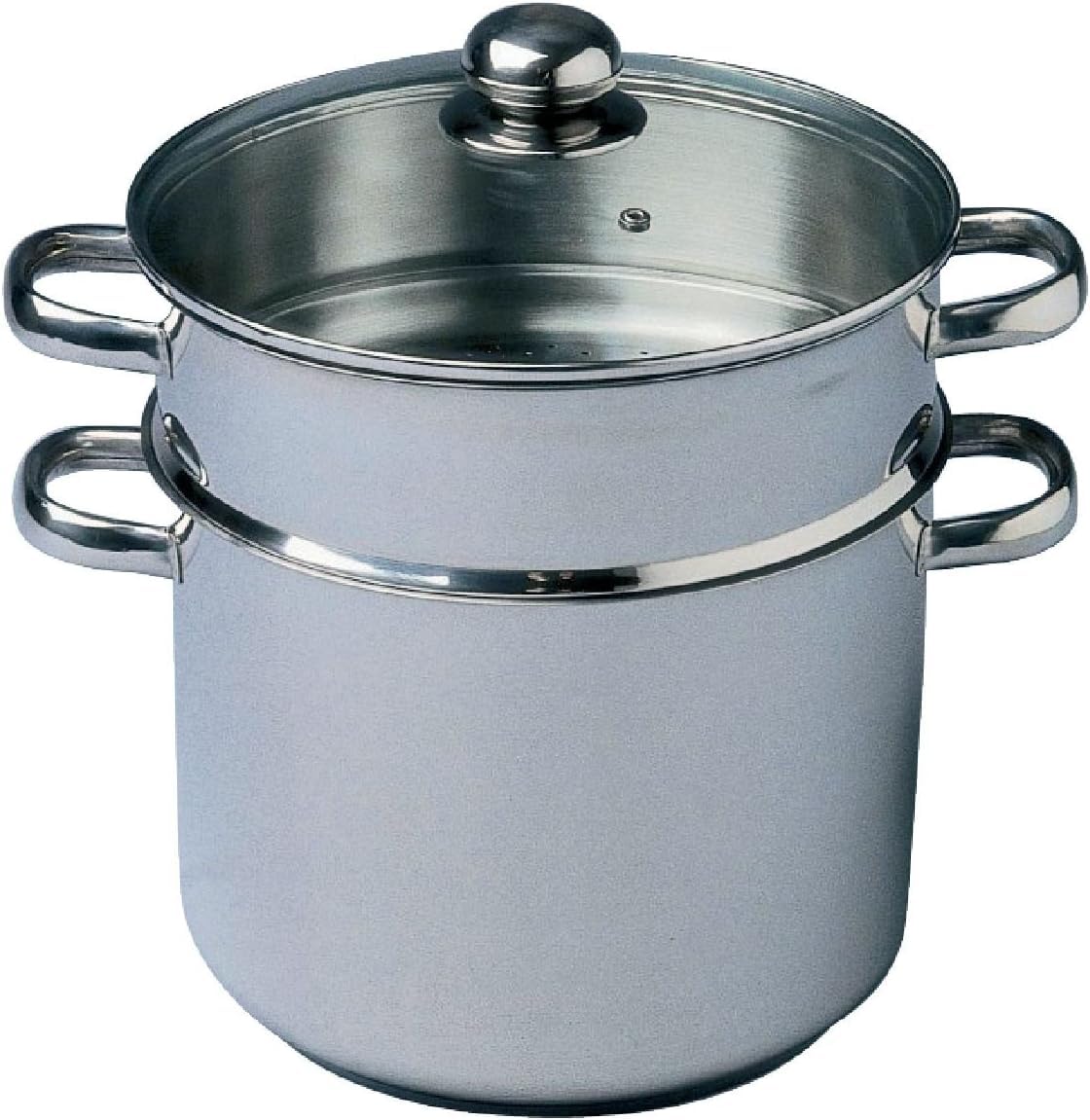 Baumalu 342648 Couscoussier 16 L Diamètre : 30 cm en Acier Inoxydable & 342684 Marmite Traiteur + Couvercle 19 L Diamètre 32 cm en Acier Inoxydable