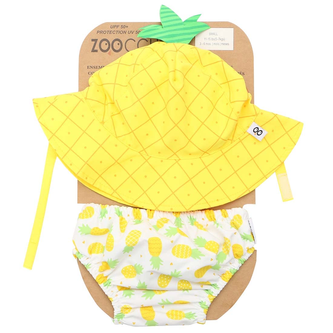 Set Baby Costumino Contenitivo + Cappellino - Ananas - UPF 50+ - L