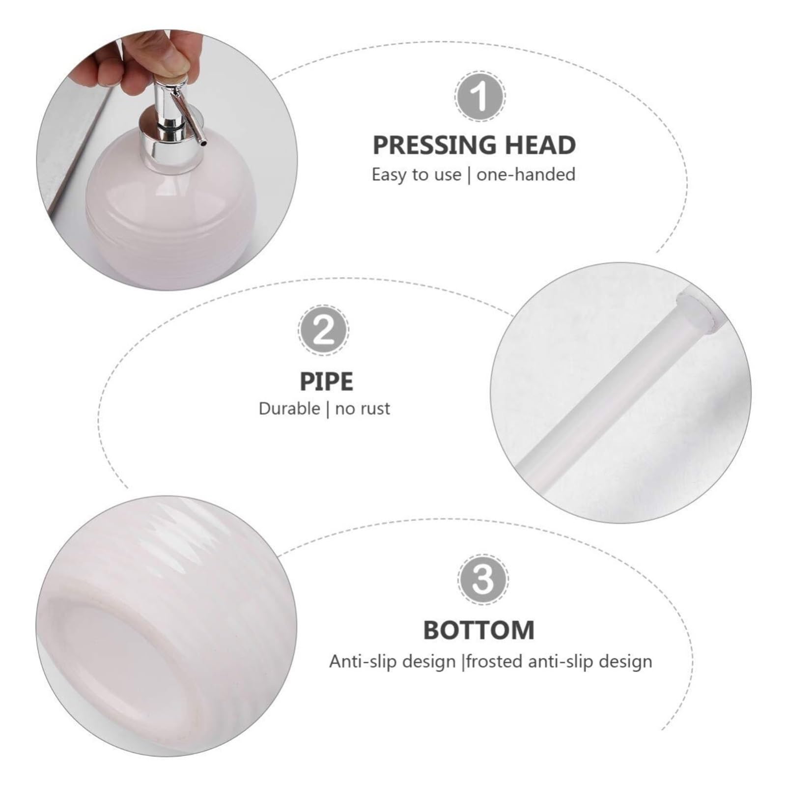 Dispensador Jabon Baño Ducha Dispensador De Jabón Redondo, Botella Prensa, Loción Rellenable For Baño Dosificador Champu(Rot)