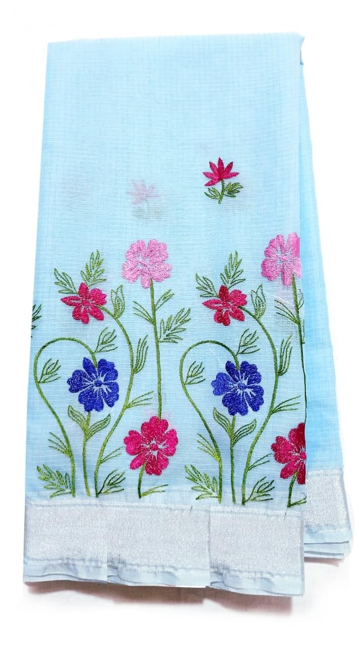 COTTON BLEND KOTA DORIA PREMIUM EMBROIDERY SAREE-image-48