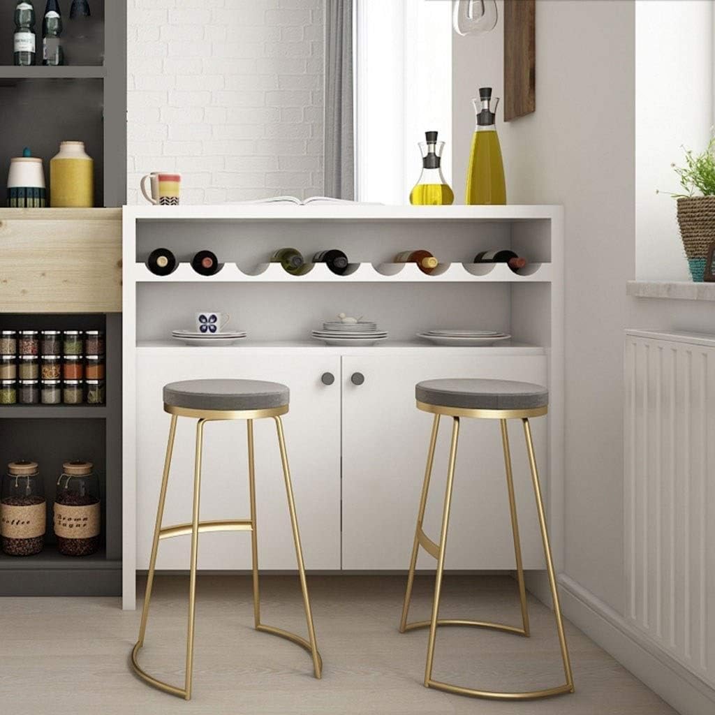 WADRBSW バーチェア スタイリッシュなバースツール、錬鉄製キッチン