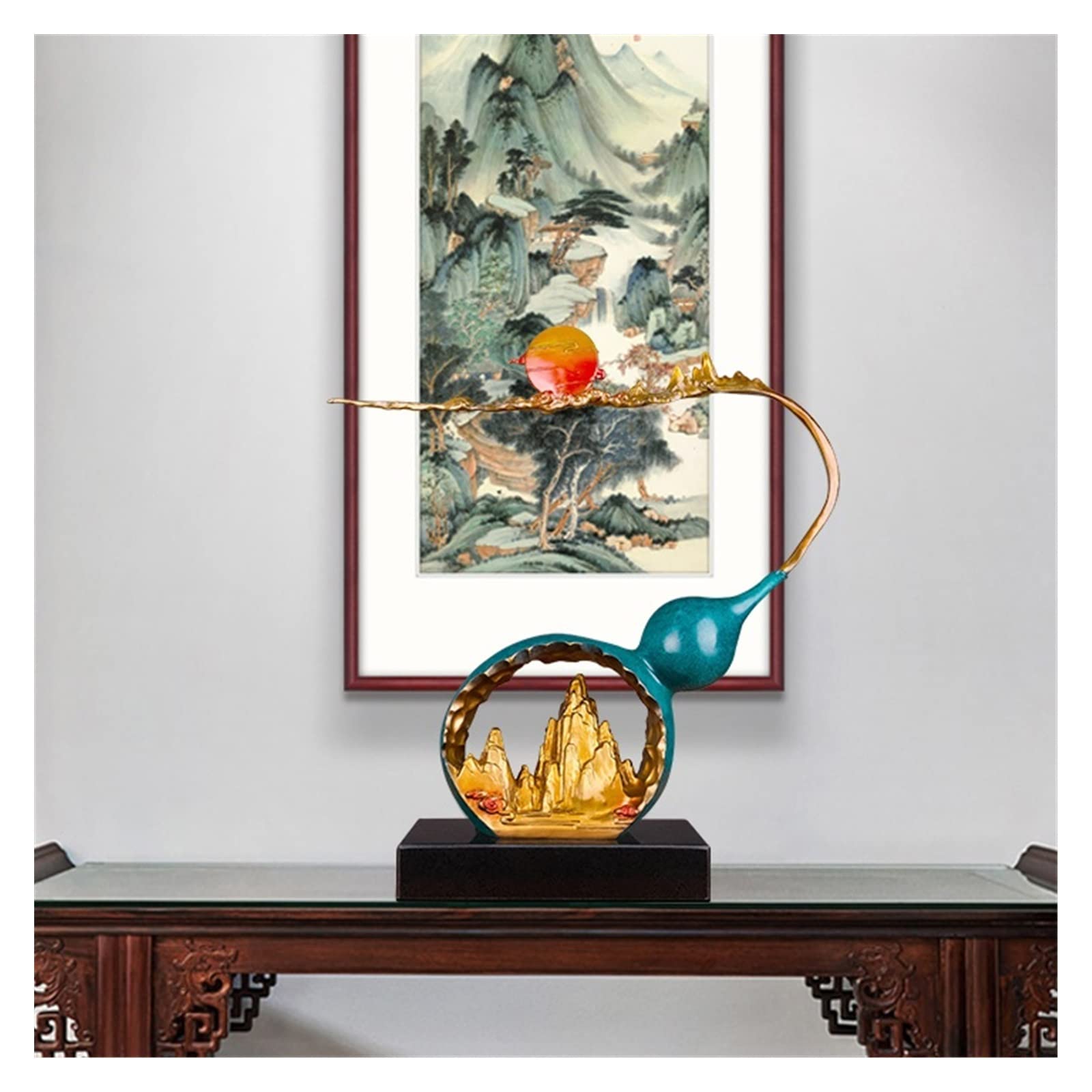 Dekoracje na biurko Miedziana gurda Entryway Ornament Chiński salon Biurowy Pulpit Bogu Półki Dekoracje Akcesoria do biurka domowego