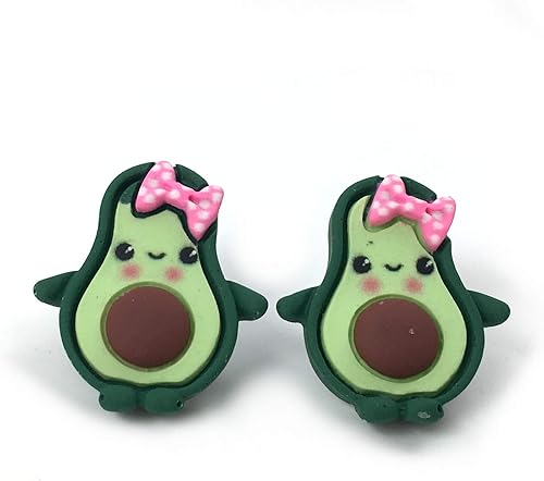 Lindos aretes de tuerca con cara de aguacate en titanio o acero inoxidable