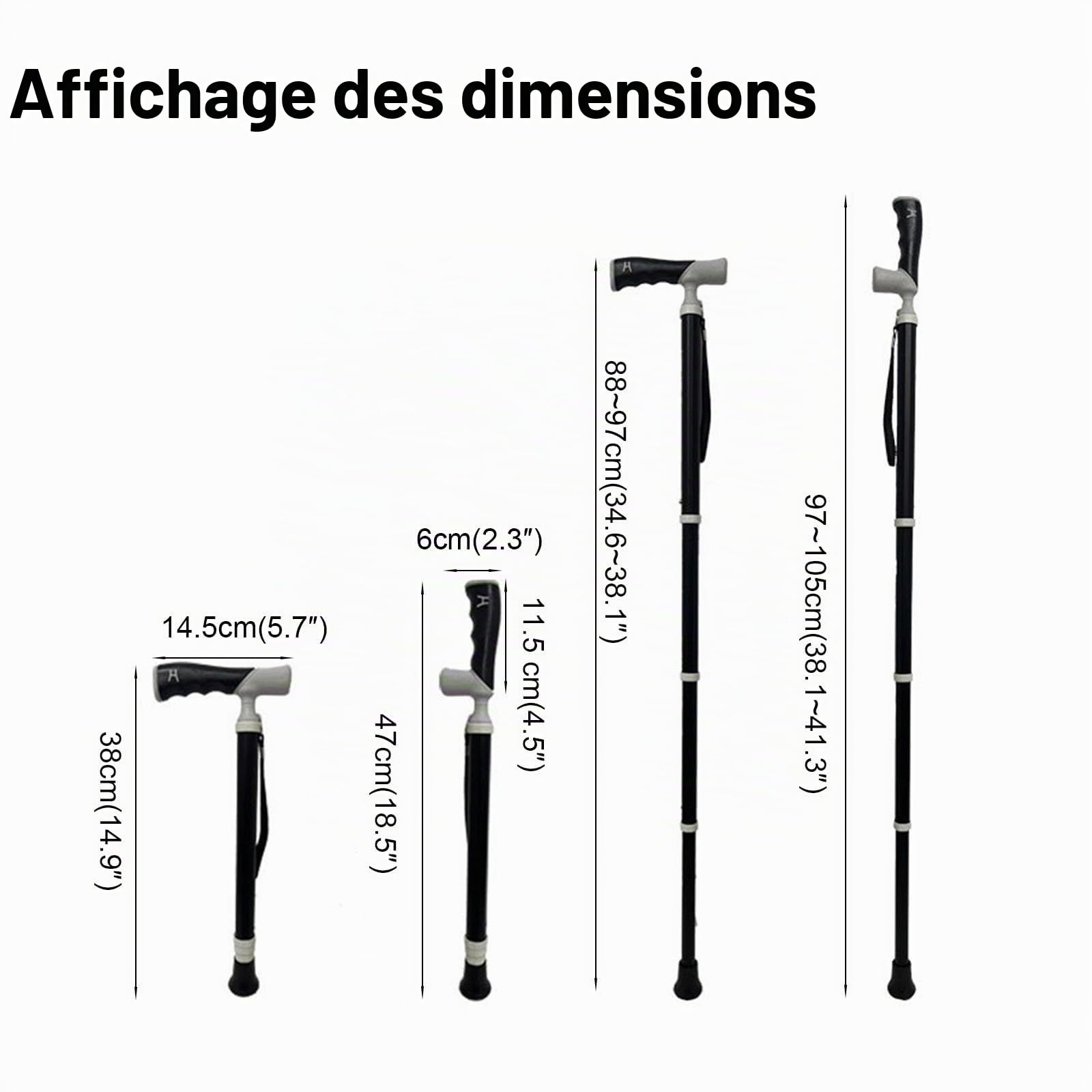 Bâtons De Marche,ndonnée Rétractable Réglable Canne De Marche