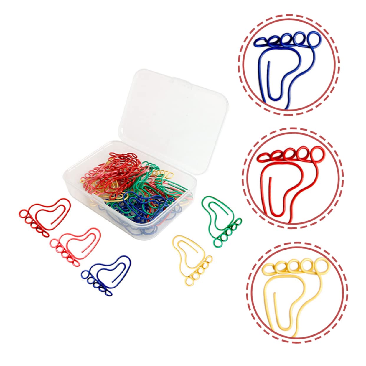 300pezzi Fermagli Per Carta Forma Di Piedino Accessori Per Ufficio Divertenti e Decorativi Clip Metalliche Per Organizzazione Documenti e Memo Misura Leggera e Pratica Per Casa e