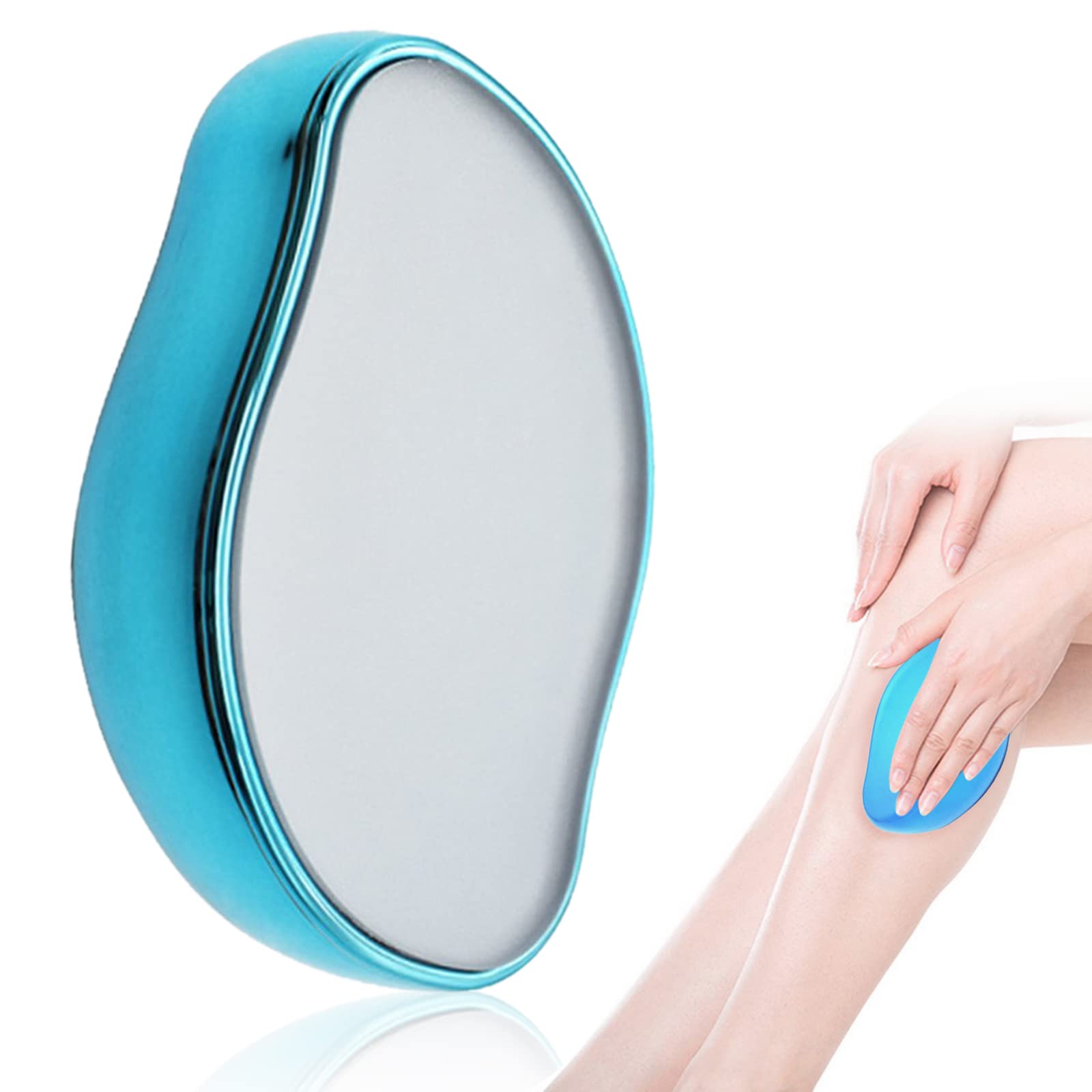Crystal Hair Eraser for Women and Men, Magic Hair Eraser Crystal Hair Remover, Quick and Easy Hair Removal Tool, Painless Exfoliation Hair Removal Tool for Arms Legs Back (Blue)
