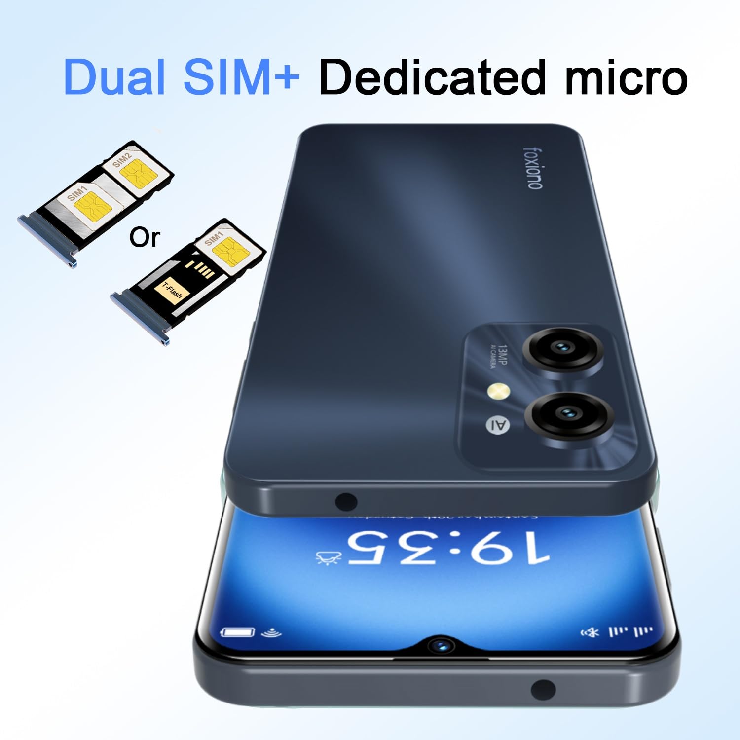 Günstiges Smartphone Ohne Vertrag – 6,52 Zoll 90Hz, 8GB RAM + 64GB, Octa-Core, 13+5 MP Kamera, 4000mAh, Dual SIM (Lila)