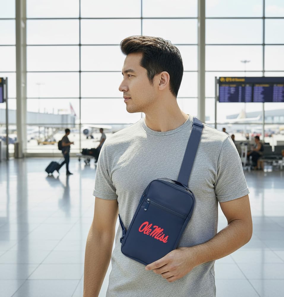 Broad Bay Ole Miss Crossbody Bag - Versatile Travel, Sports, or Gameday Bag for Mississippi Fans and Alumni, Men or Women