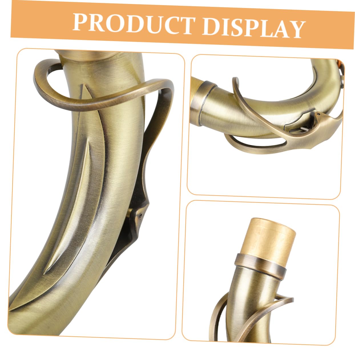 ERINGOGO Saxofón Curvado De Latón Cuello De Repuesto Para Saxofonistas Accesorio De Instrumento Musical Compatible Saxofones Altos Diseño Ergonómico Para Experiencia De Tocar Cómoda
